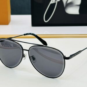 Aviator Sunglasses with Metal Frames and Signature Branding