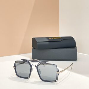 Geometric Square Sunglasses with Layered Metal Frame Design