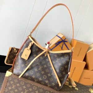Monogram Canvas Handbag with Leather Trimmings and Gold-Tone Hardware