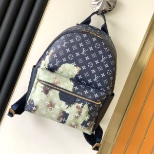 Monogram Backpack with Camouflage Detail and Multiple Compartments
