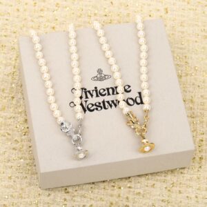 Vivienne Westwood Pearl Necklace with Dragon and Orb Charms
