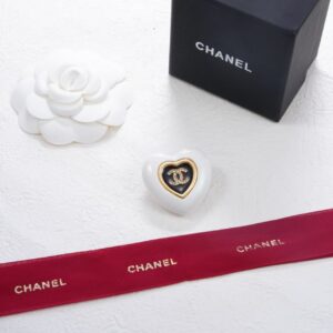 Heart - Shaped Brooch with Signature "CC" Logo
