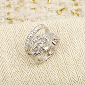 Diamond - Encrusted Ring with Signature Buckle Design