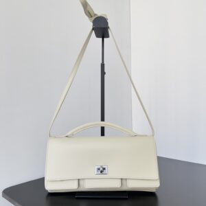 Balenciaga Structured Leather Handbag: Black & Cream Color Options