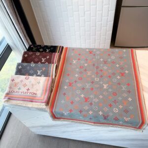 Inspired Monogram Shawl Scarf: Dual-Tone & Pastel Pattern Designs