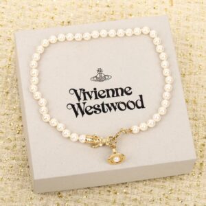 Vivienne Westwood Pearl Necklace with Dragon and Orb Charms