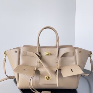 Slouchy Hobo Bag: Black & Beige Leather with Gold/Silver Hardware