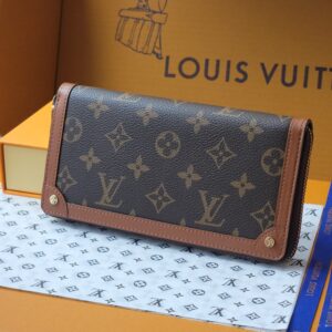 Monogram Canvas Long Zippy Wallet – Brown Trim