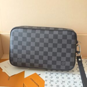 Damier Graphite Canvas Crossbody Pouch – Silver Hardware