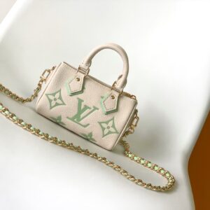 Nano Speedy Handbag (Summer Stardust Collection, White & Mint Green)
