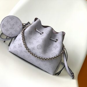 Bella Bucket Bag (Mint Green Perforated Monogram, with Mini Coin Purse)