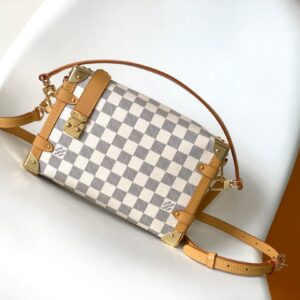 Cruise 2023 Trunk-Inspired Crossbody Bag (Damier Azur Canvas, Gu Ailing Runway Style)