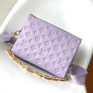 Coussin Small Handbag (Lavender Monogram Embossed Lambskin)