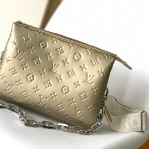 Coussin Small Handbag (Metallic Gold Monogram Lambskin)