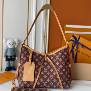 Hobo Bag in Burgundy Monogram Canvas with Matching Pouch