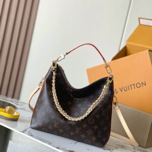Monogram Hobo Bag – Signature Canvas with Leather-Woven Chain & Adjustable Strap (Timeless Everyday Luxury)
