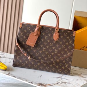 Monogram Tote Bag – Spacious Everyday Luxury with Tan Leather Accents (Iconic Work & Weekend Staple)