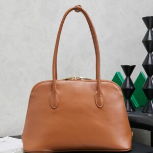 Dome Satchel Bag – Smooth Leather with Signature Branding (Elegant Everyday Luxury)