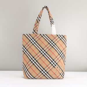 Vintage Check Tote Bag: Plaid Canvas Styles with Equestrian Knight Emblem