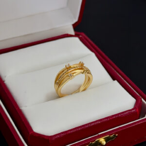 18K Yellow Gold Multi-Layer Diamond Ring