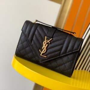 Puffer Medium Chain Bag in Black Quilted Leather with Gold-Tone Hardware