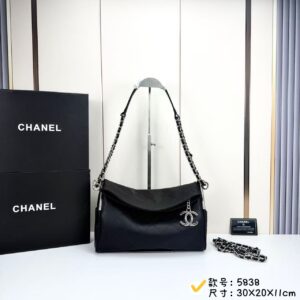 Small Hobo Bag Collection in Quilted Calfskin Leather with Silver-Tone Hardware