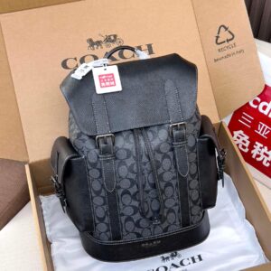 Backpack in Signature Canvas and Black Leather