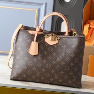 Grand Palais Tote Bag in Monogram Canvas with Natural Leather Trim
